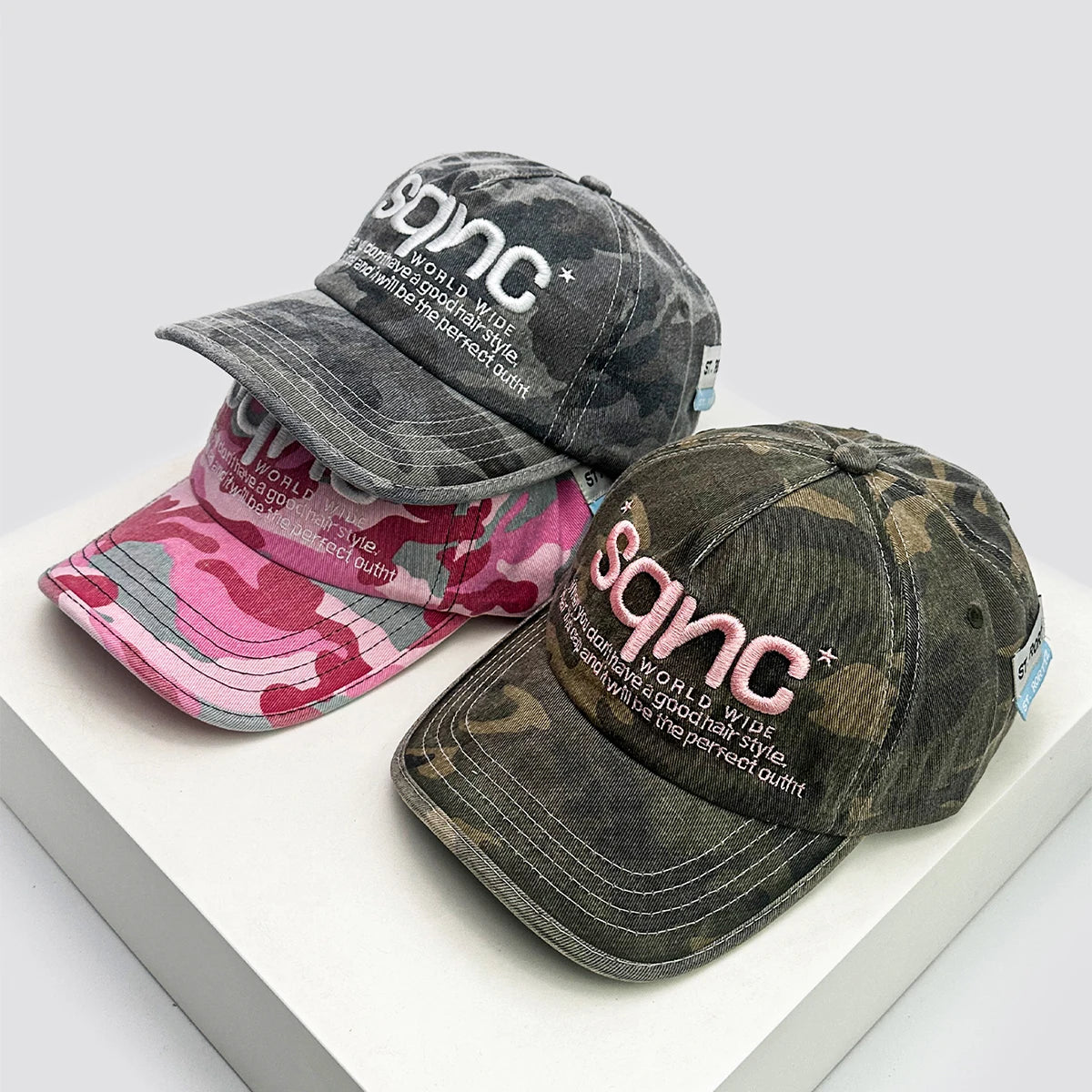 American Style Camo Embroidery Versatile Baseball Cap