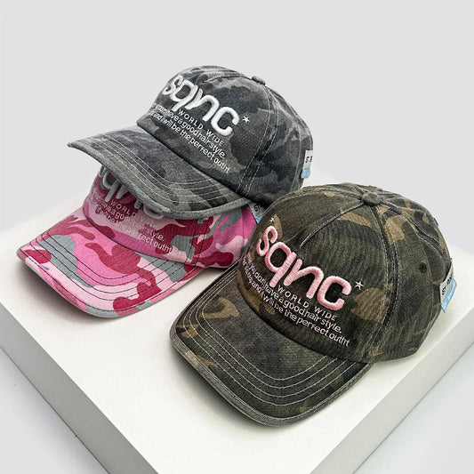 American Style Camo Embroidery Versatile Baseball Cap
