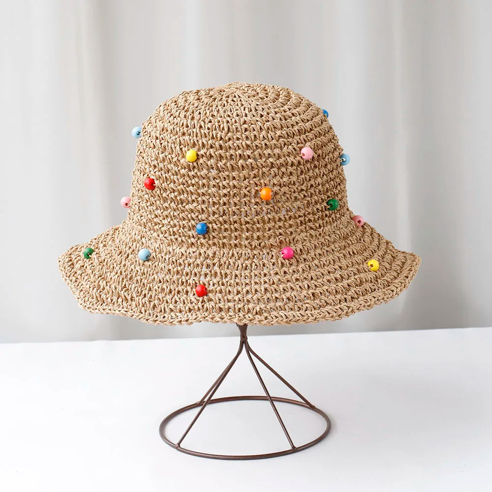 Y2K Womens Wide Large Brim Straw Bucket Hat