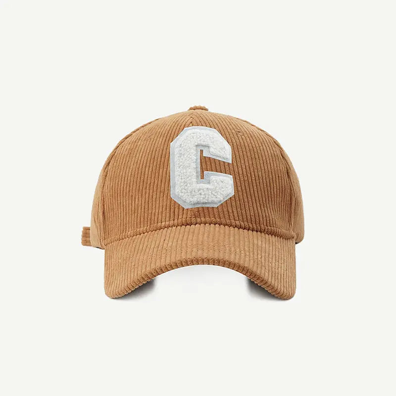 Corduroy C Letter Baseball Cap