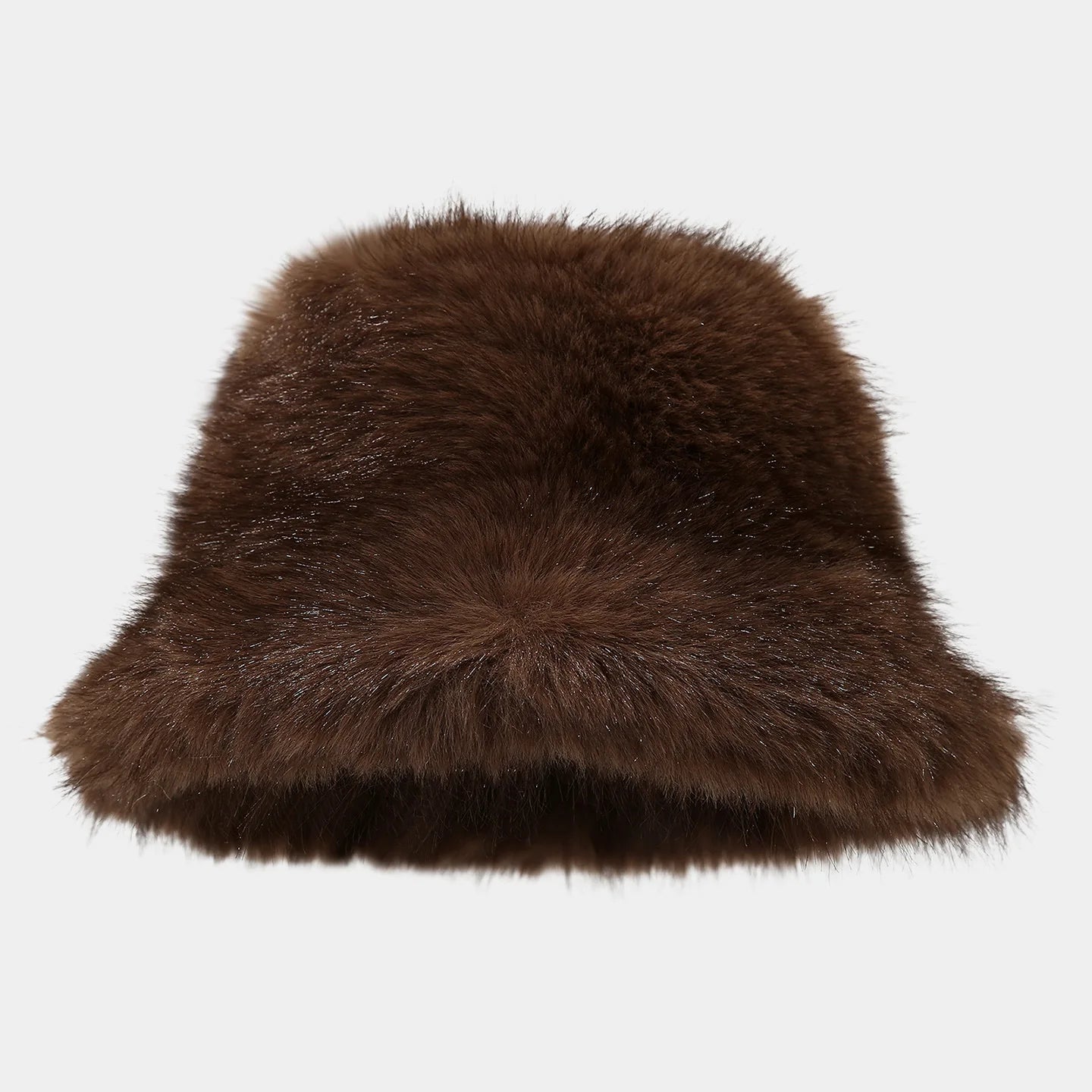 Two Tone Fluffy Long Hair Bucket Hat
