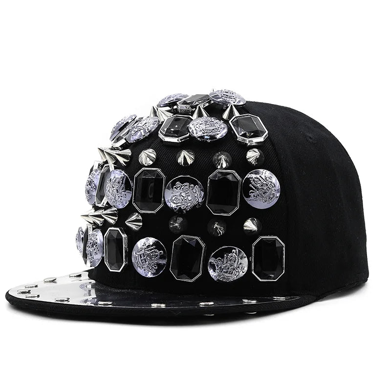 Luxury Rivet Punk Snapback Cap