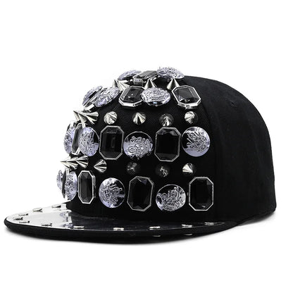 Luxury Rivet Punk Snapback Cap