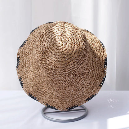 Straw Crochet UV Protection Summer Bucket Hat