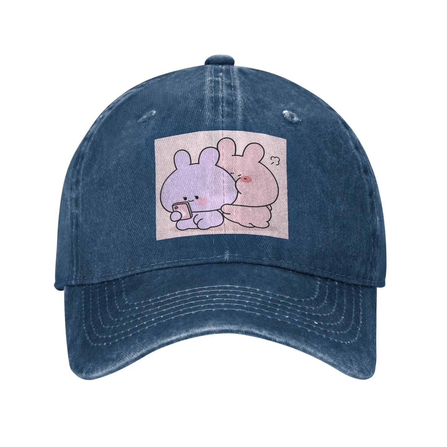 Asamimichaan Washed Denim Casual Adjustable Baseball Cap