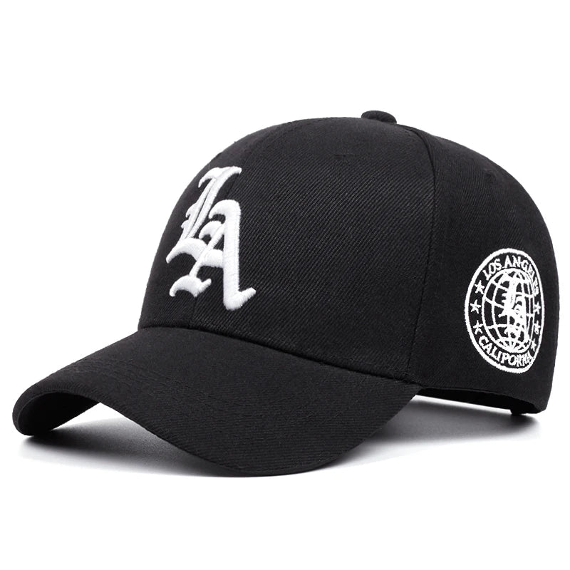 LA Letter Earth Embroidery Baseball Cap