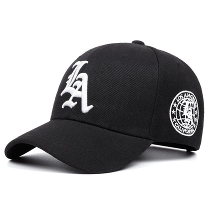 LA Letter Earth Embroidery Baseball Cap
