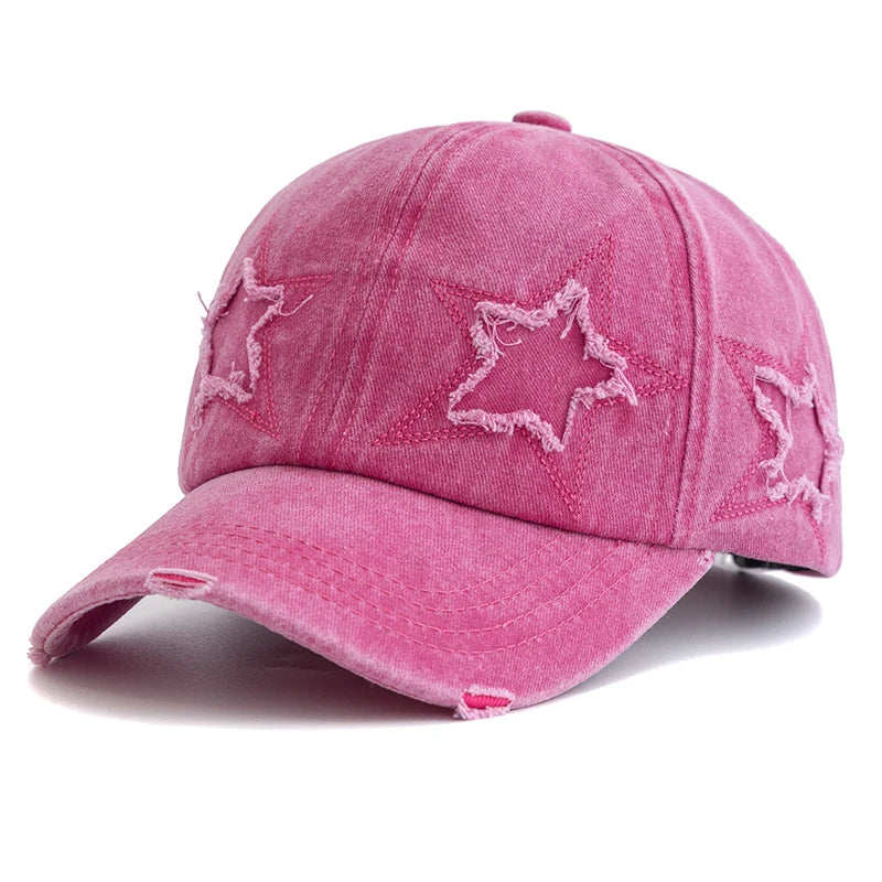 Women's Star Design Washed Cotton Dad Hat