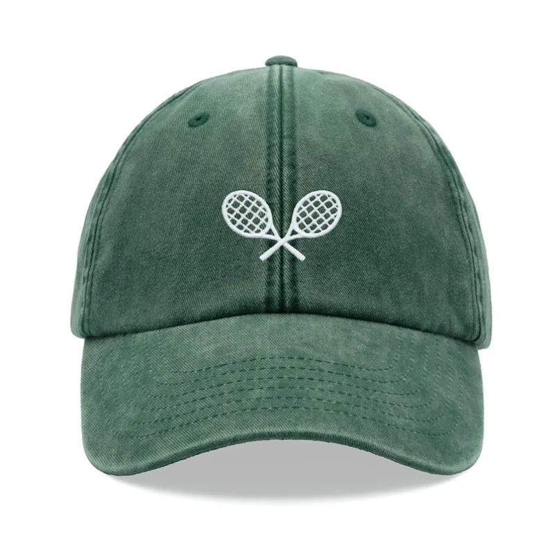 Retro Crossed Tennis Racket Baseball Cap