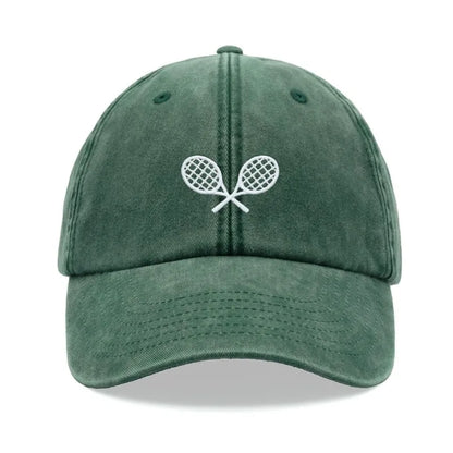 Retro Crossed Tennis Racket Baseball Cap