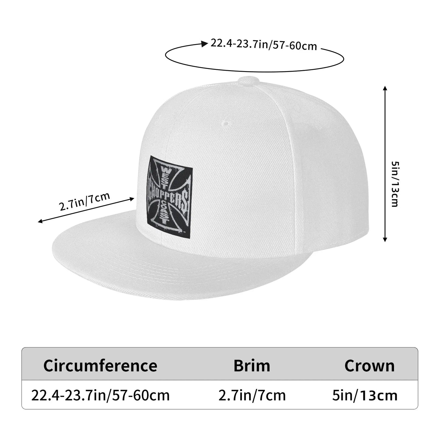 West Coast Iron Cross Choppers Breathable Unisex Snapback Cap