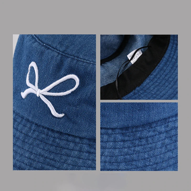Women’s Bow Harajuku Denim Bucket Hat
