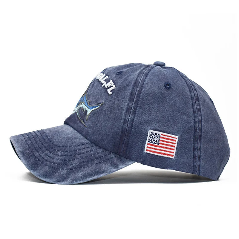 Shark Alphabet Embroidered Baseball Cap