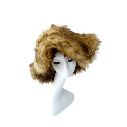 Fluffy Faux Fur Y2K Winter Bucket Hat