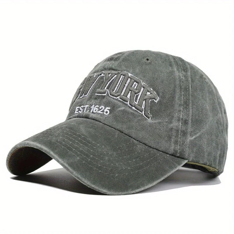 New York Embroidered Washed Snapback Baseball Cap