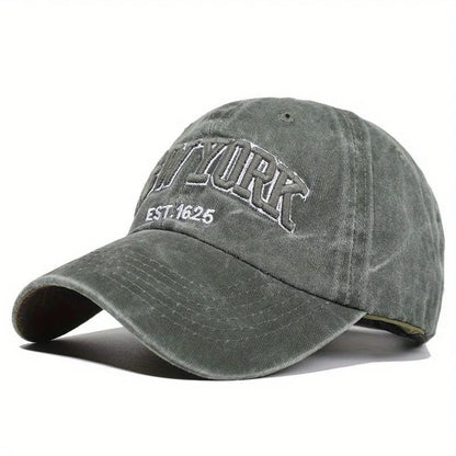 New York Embroidered Washed Snapback Baseball Cap