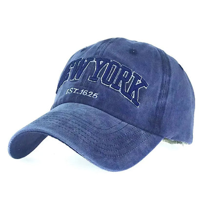 Unisex Vintage “New York” Embroidered Washed Baseball Cap