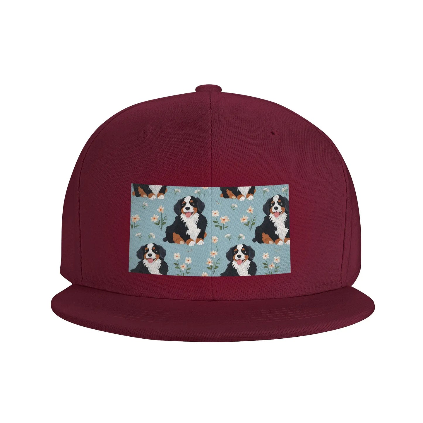 Cute Bernese Mountain Dog Cartoon Pattern Snapback Cap