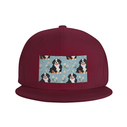 Cute Bernese Mountain Dog Cartoon Pattern Snapback Cap