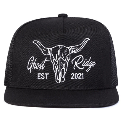 Unisex Ox Head Embroidery Hip-hop Net Hats