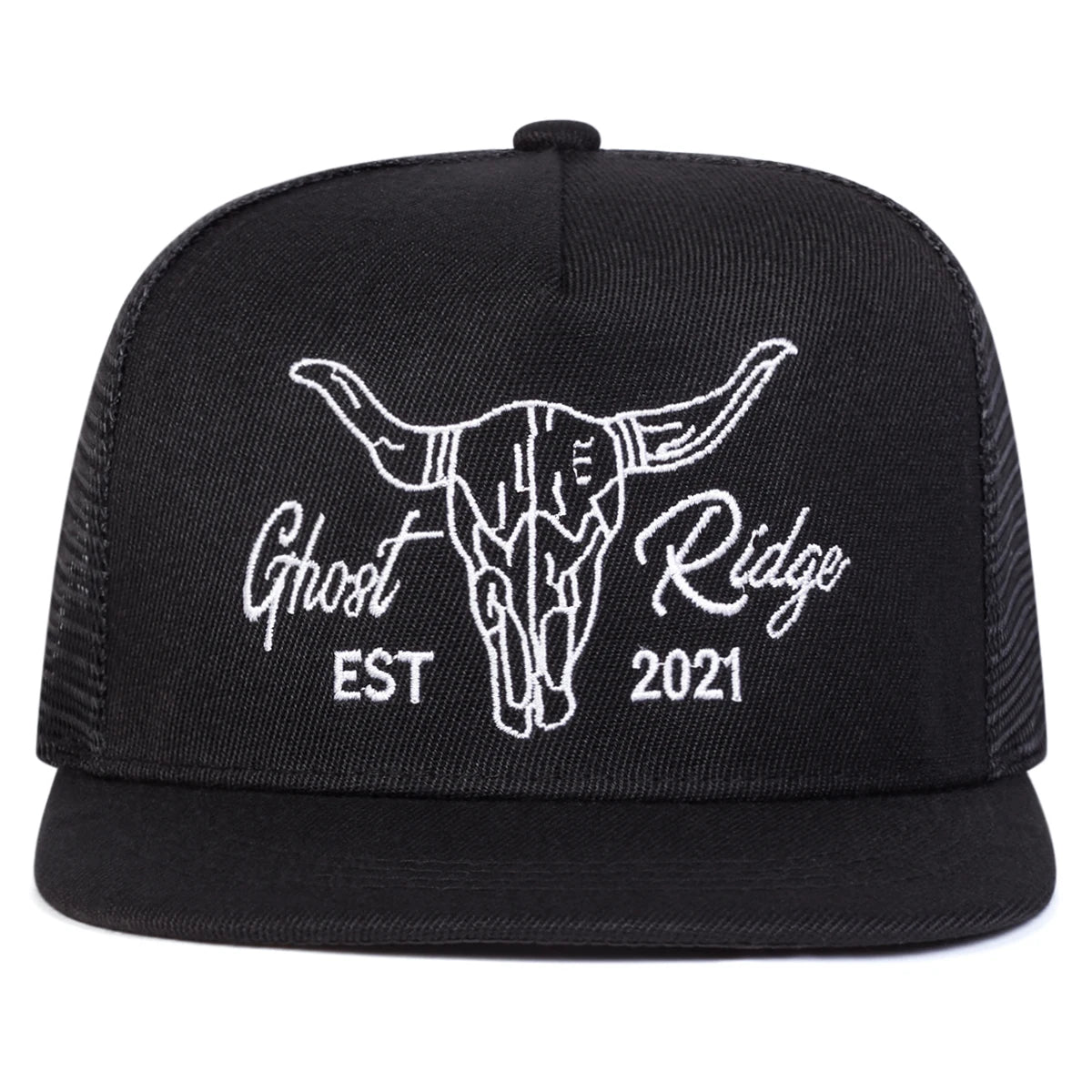 Unisex Ox Head Letter Embroidery Hip-hop Net Hats