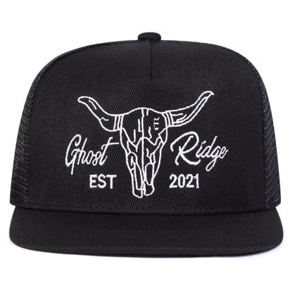 Unisex Ox Head Letter Embroidery Hip-hop Net Hats