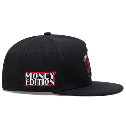 Time Is Money Embroidered Flat Brim Hip Hop Cap