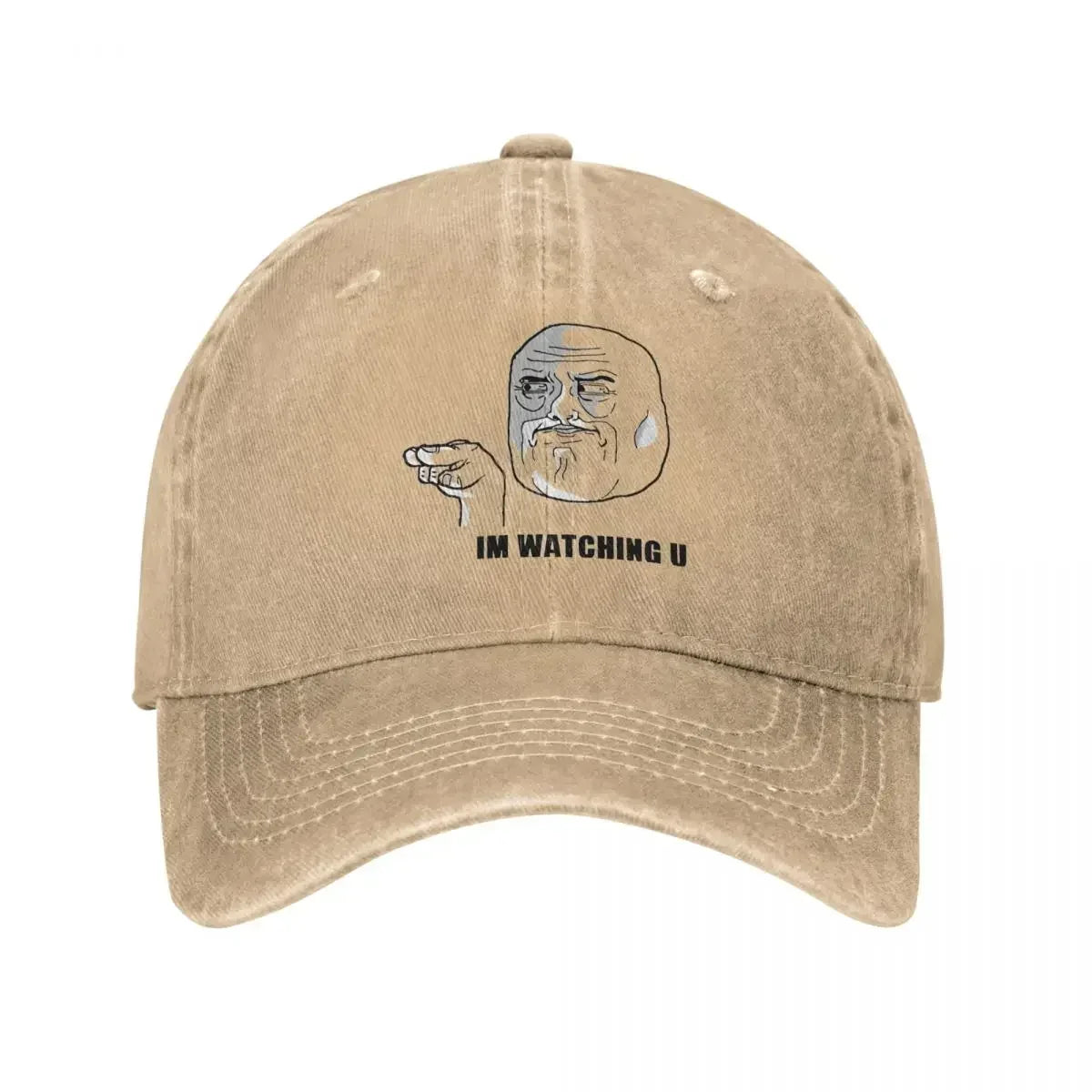 Im Watching You Trollface Denim Baseball Cap