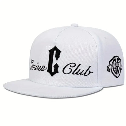 Genius Club Embroidery Flat Brim Hip Hop Cap