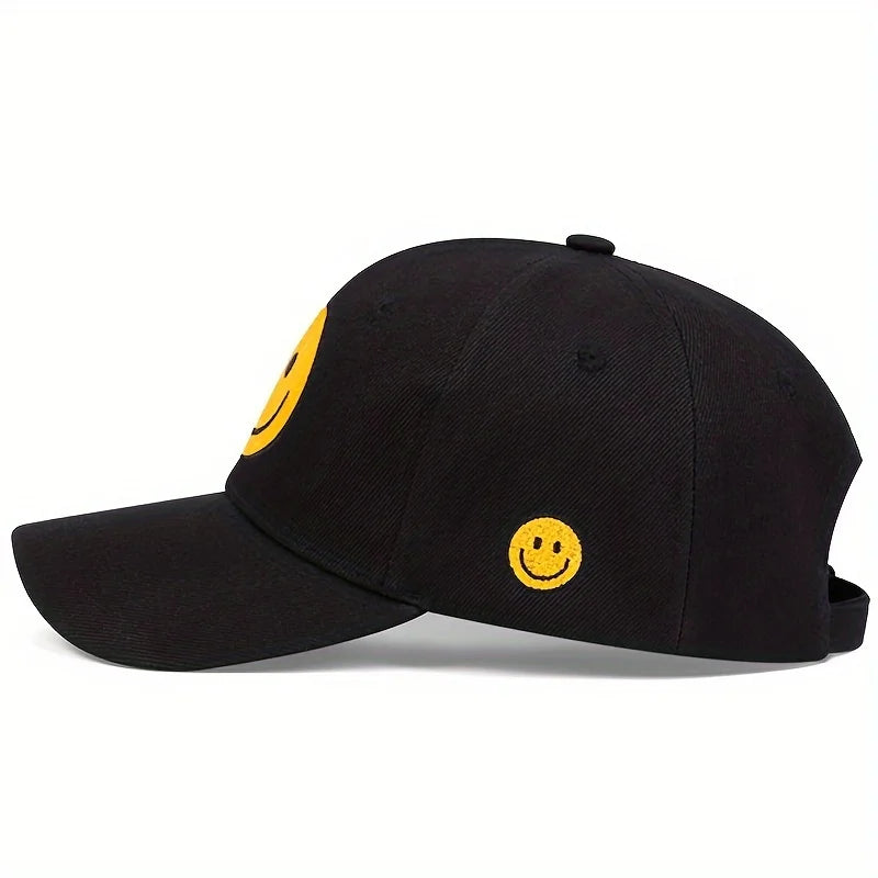Smiling Face Embroidered Unisex Baseball Cap