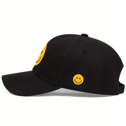 Smiling Face Embroidered Unisex Baseball Cap