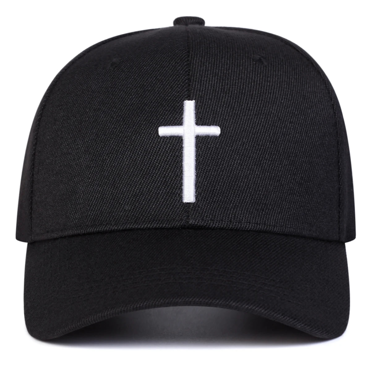 Unisex Cross Embroidery Adjustable Baseball Cap