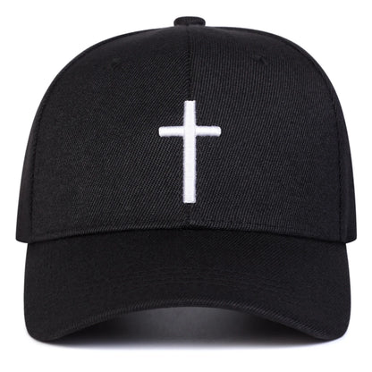 Unisex Cross Embroidery Adjustable Baseball Cap