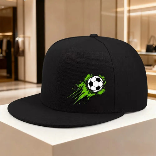 Soccer Ball Graphic Sporty Casual Snapback Cap