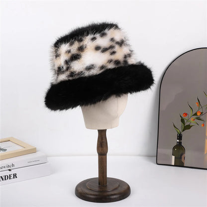 Women Fox Fur Winter Bucket Hat
