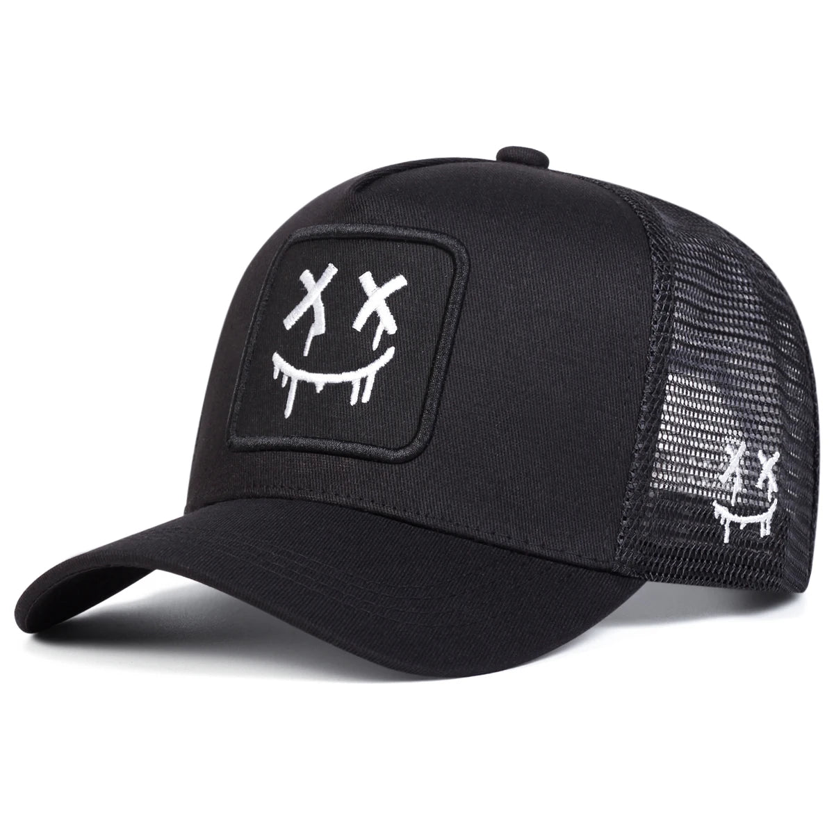 Unisex XX Smiling Face Embroidered Mesh Baseball Cap