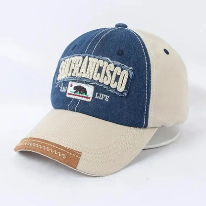 Trendy Distressed Cotton Embroidered Adjustable Baseball Cap