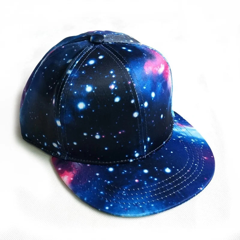 Women Men Galaxy Print Star Hip Hop Cap