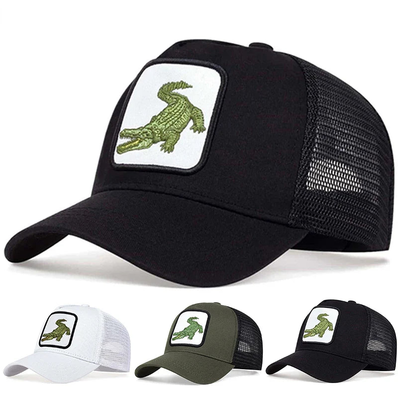 Unisex Crocodile Embroidery Baseball Net Caps