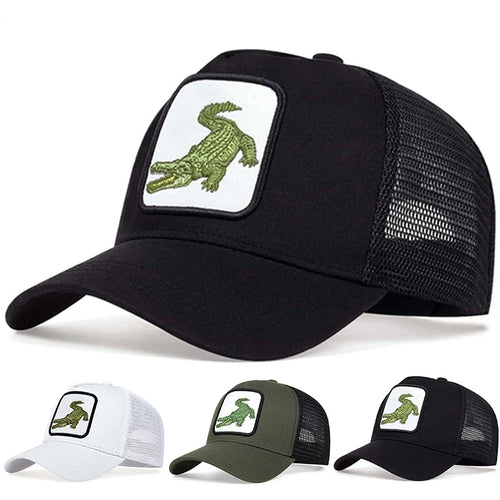 Unisex Crocodile Embroidery Baseball Net Caps