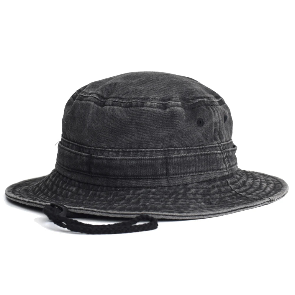 Washed Cotton Bucket Hats Spring Summer