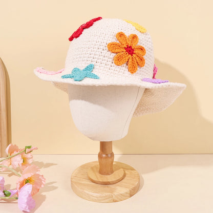 Vintage Flower Knitted Hollow Bucket Hat