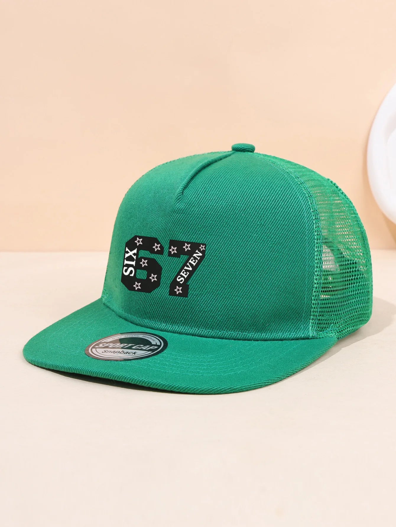 67 Star Embroidered Mesh Snapback Cap