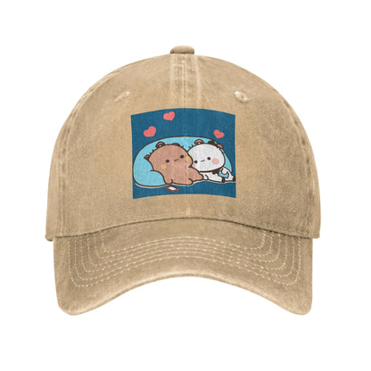 Bubu Dudu Panda Washed Denim Adjustable Baseball Cap