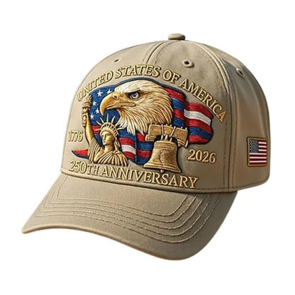 Vintage Eagle Patriotic 250th Anniversary Snapback Cap