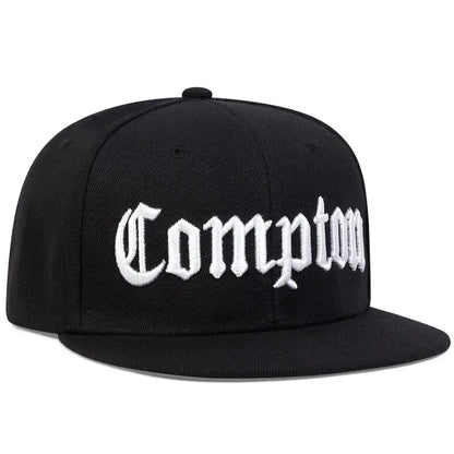 Compton Letter Embroidery Hip Hop Snapback Cap