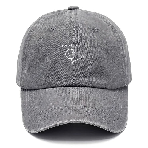 Funny Figure Vintage Washed Cotton Creative Thinking Baseball Cap