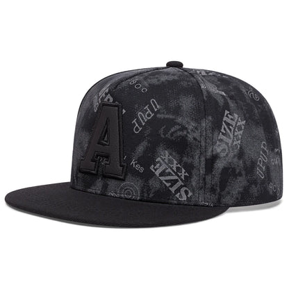 A Graffiti Embroidered Flat Brim Baseball Hat