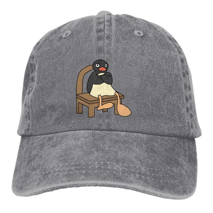 Angry Pingu Pure Color Penguin Dad Hat