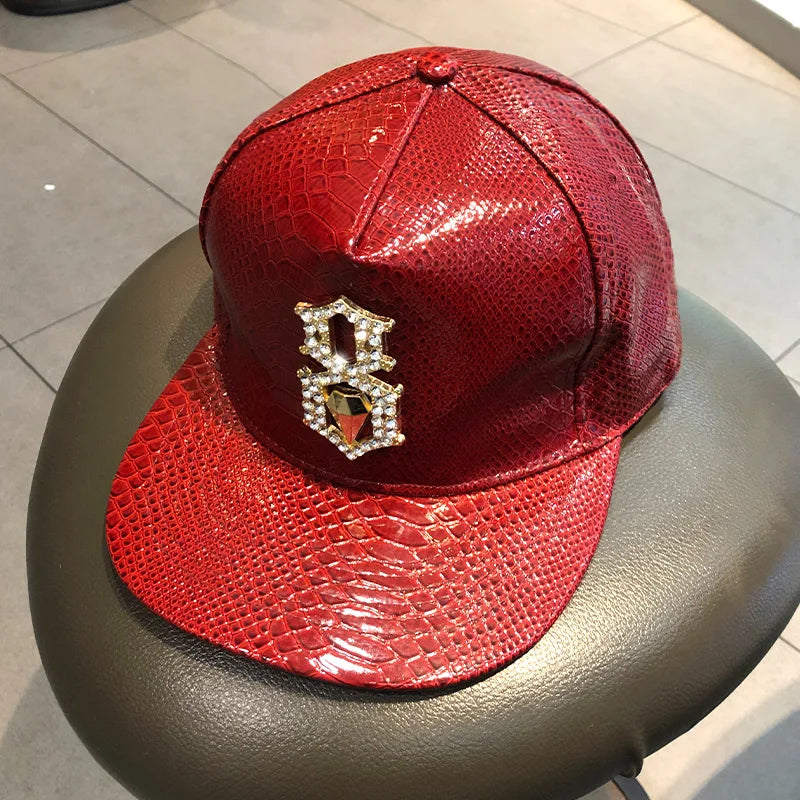 Leather Hip Hop Snapback Cap